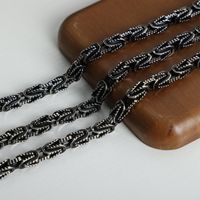 Retro Exaggerated Cool Style Geometric Titanium Steel Layered Bracelets main image 5