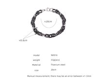 Retro Exaggerated Cool Style Geometric Titanium Steel Layered Bracelets main image 2
