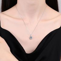 Elegant Sweet Solid Color Sterling Silver Plating Inlay Zircon White Gold Plated Pendant Necklace main image 3