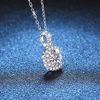 Elegant Sweet Solid Color Sterling Silver Plating Inlay Zircon White Gold Plated Pendant Necklace main image 5