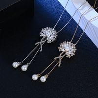 Simple Style Solid Color Alloy Copper Inlay Rhinestones Women's Long Necklace main image 7