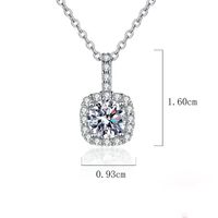 Elegant Sweet Solid Color Sterling Silver Plating Inlay Zircon White Gold Plated Pendant Necklace main image 4