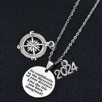 1 Piece Fashion Letter Compass Stainless Steel Alloy Polishing Unisex Pendant Necklace sku image 2