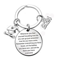 Graduation Gift Stainless Steel Letter Keychain Jewelry sku image 1