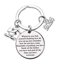 Graduation Gift Stainless Steel Letter Keychain Jewelry sku image 2