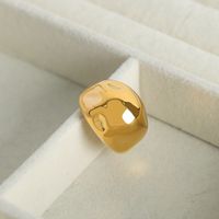 Lässig Einfacher Stil Pendeln Einfarbig Titan Stahl Überzug 18 Karat Vergoldet Offener Ring main image 3