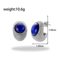 1 Pair Vintage Style Simple Style C Shape Heart Shape Stainless Steel Zircon 18k Gold Plated Ear Studs main image 3