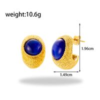 1 Pair Vintage Style C Shape Plating Inlay Stainless Steel Zircon 18k Gold Plated Ear Studs main image 3