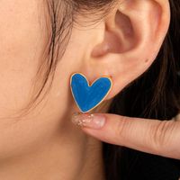 1 Pair Vintage Style Simple Style C Shape Heart Shape Stainless Steel Zircon 18k Gold Plated Ear Studs main image 5