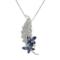 Simple Style Classic Style Leaves Alloy Copper Inlay Rhinestones Women's Long Necklace main image 6