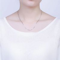 Simple Style Solid Color Sterling Silver Plating Inlay Zircon White Gold Plated Necklace main image 4
