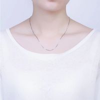 Style Simple Couleur Unie Argent Sterling Placage Incruster Zircon Or Blanc Plaqué Collier main image 4