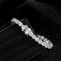 Elegant Solid Color Copper Plating Inlay Zircon 18k Gold Plated White Gold Plated Tennis Bracelet main image 5