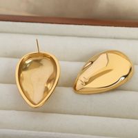 1 Pair Modern Style Simple Style Artistic Solid Color Mask Plating Titanium Steel 18k Gold Plated Ear Studs main image 7