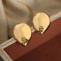 1 Pair Modern Style Simple Style Artistic Solid Color Mask Plating Titanium Steel 18k Gold Plated Ear Studs main image 4