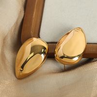 1 Pair Modern Style Simple Style Artistic Solid Color Mask Plating Titanium Steel 18k Gold Plated Ear Studs main image 6