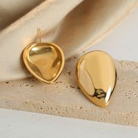 1 Pair Modern Style Simple Style Artistic Solid Color Mask Plating Titanium Steel 18k Gold Plated Ear Studs main image 8