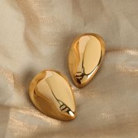 1 Pair Modern Style Simple Style Artistic Solid Color Mask Plating Titanium Steel 18k Gold Plated Ear Studs main image 9