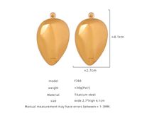 1 Pair Modern Style Simple Style Artistic Solid Color Mask Plating Titanium Steel 18k Gold Plated Ear Studs main image 2