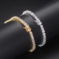 Elegant Solid Color Copper Plating Inlay Zircon 18k Gold Plated White Gold Plated Tennis Bracelet main image 1