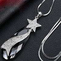 Simple Style Star Alloy Copper Inlay Rhinestones Women's Long Necklace main image 4