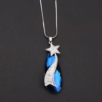 Simple Style Star Alloy Copper Inlay Rhinestones Women's Long Necklace sku image 1