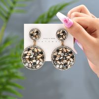 1 Pair Elegant Retro Round Oval Plating Inlay Zinc Alloy Rhinestones Drop Earrings main image 10