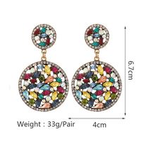 1 Pair Elegant Retro Round Oval Plating Inlay Zinc Alloy Rhinestones Drop Earrings main image 3