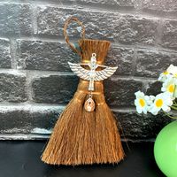Car Witch Mini Brown Broom Exquisite Pendant Accessories main image 3