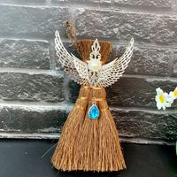 Car Witch Mini Brown Broom Exquisite Pendant Accessories main image 4