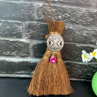 Car Witch Mini Brown Broom Exquisite Pendant Accessories sku image 3