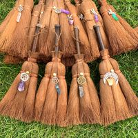Car Witch Brown Multi-color Broom Crystal Accessories Pendant main image 6