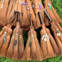 Car Witch Brown Multi-color Broom Crystal Accessories Pendant main image 2