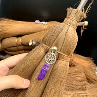 Car Witch Brown Multi-color Broom Crystal Accessories Pendant sku image 3