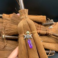 Car Witch Brown Multi-color Broom Crystal Accessories Pendant sku image 9