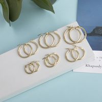 1 Pair Simple Style Oval Plating Alloy Earrings main image 1