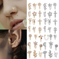 1 Piece Simple Style Geometric Plating Inlay Copper Artificial Gemstones Ear Cuffs main image 1