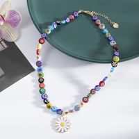 Sweet Flower Alloy Glass Women's Necklace main image 2