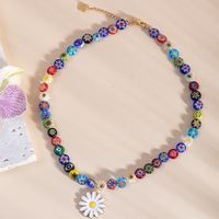Sweet Flower Alloy Glass Women's Necklace main image 1