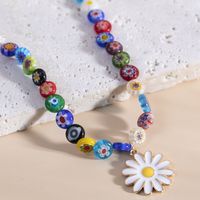 Sweet Flower Alloy Glass Women's Necklace main image 4