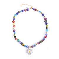 Sweet Flower Alloy Glass Women's Necklace main image 3