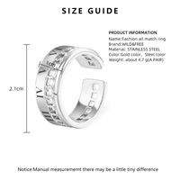 Simple Geometric Open Adjustable Ring Titanium Steelring sku image 24