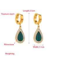 1 Pair Elegant Heart Shape Eye Inlay 316 Stainless Steel  Rhinestones 14K Gold Plated Drop Earrings main image 3