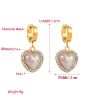 1 Pair Elegant Heart Shape Eye Inlay 316 Stainless Steel  Rhinestones 14K Gold Plated Drop Earrings main image 4