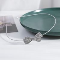 Women's Simple Style Bow Knot Metal Plating Inlay Rhinestones Hair Band main image 5