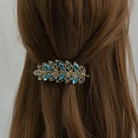 Women's Glam Shiny Leaves Alloy Plating Inlay Rhinestones Hair Clip main image 1