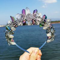 Women's Ethnic Style Geometric Alloy Knitting Natural Stone Crystal Hair Band main image 1