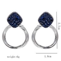 1 Pair Lady Round Plating Inlay Alloy Artificial Gemstones 18k Gold Plated Drop Earrings main image 2