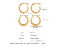 1 Pair Casual Ethnic Style Simple Style Bamboo Solid Color Plating Titanium Steel 18k Gold Plated Earrings main image 2