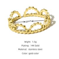 Simple Stainless Steel Simple Opening Adjustable Hollow Lace Ring main image 7